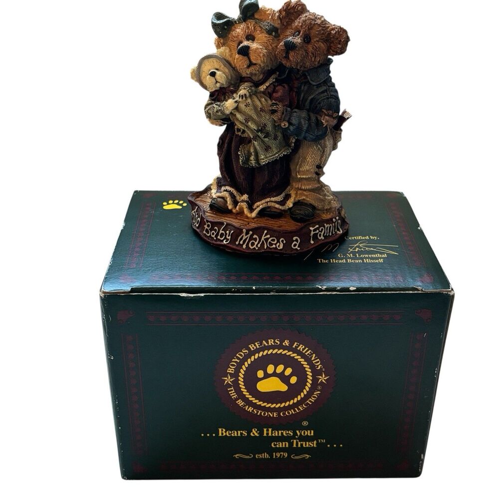 Boyds Bears Momma Poppa McNewBear Baby Bundles Figure Figurine 1989  #227731